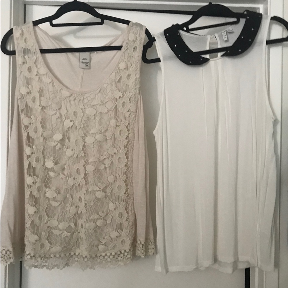 2 Cream Tanks $15